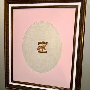 18x22 Pink and Gold Carousel Framed Wall Art